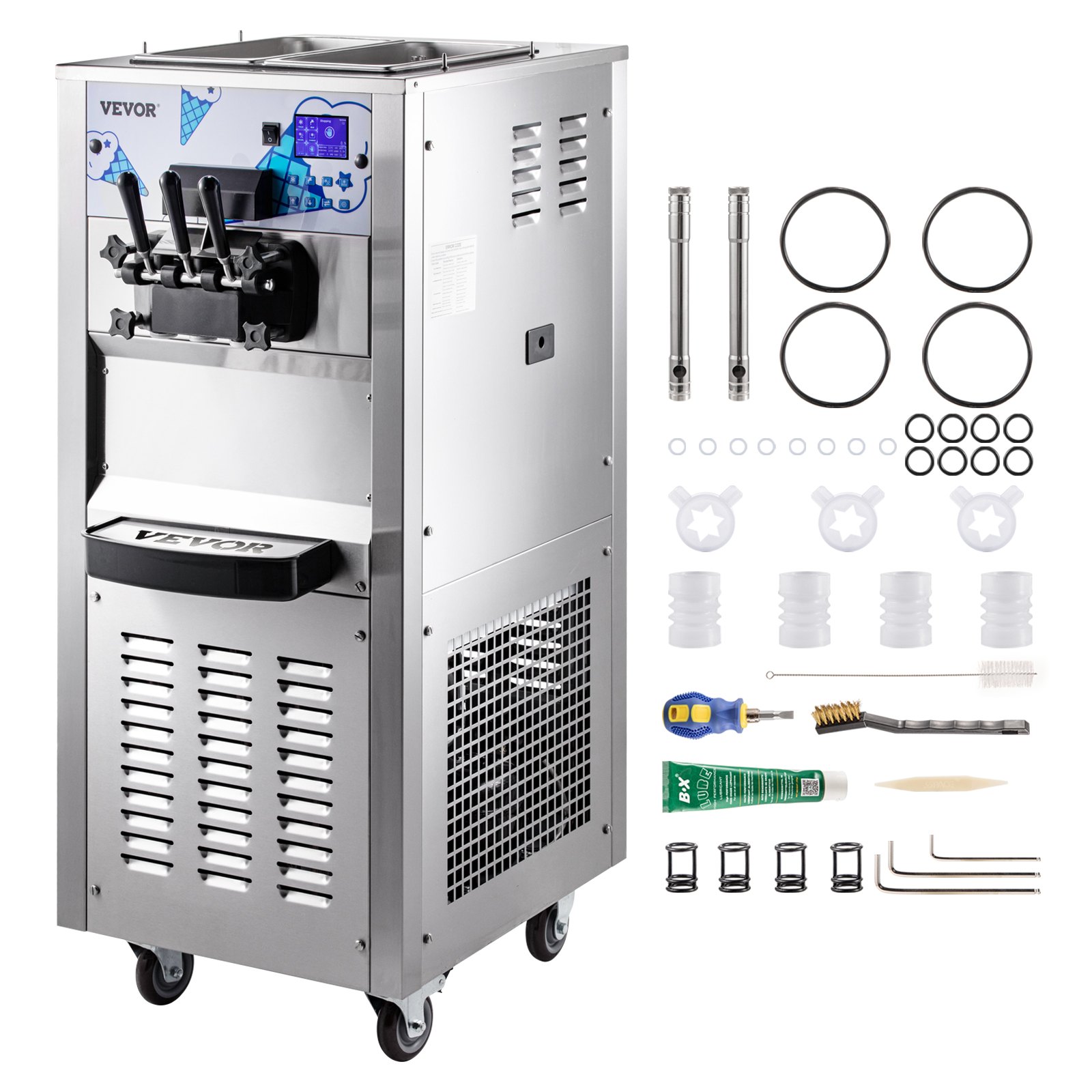 VEVOR Commercial Ice Cream Machine with Two 12L Hoppers