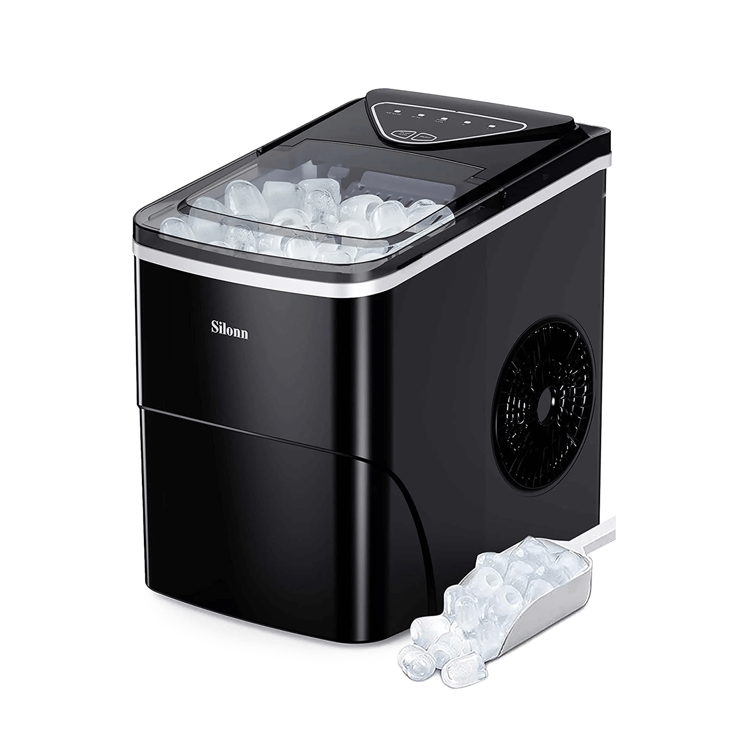 Silonn SLIM01B black countertop bullet ice maker